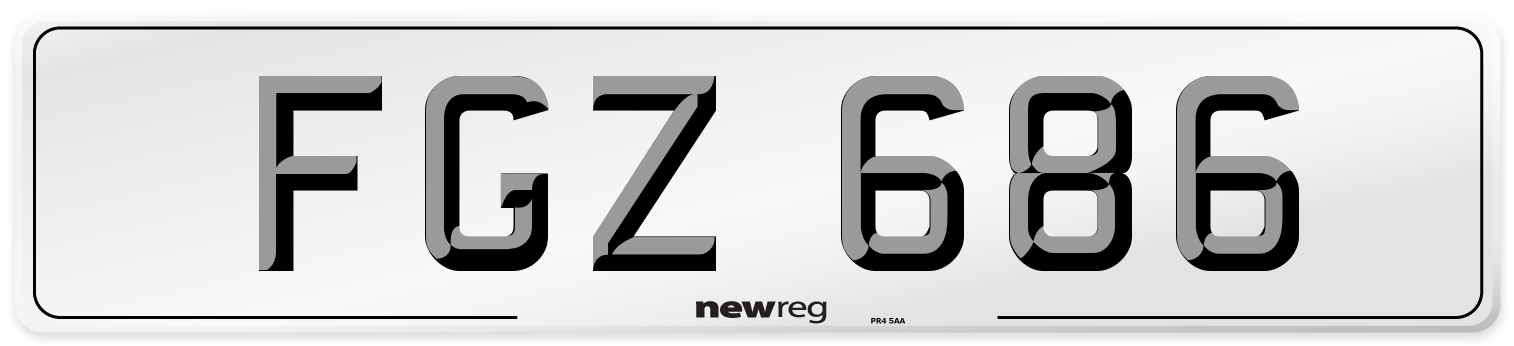 FGZ 686 Number Plate from New Reg